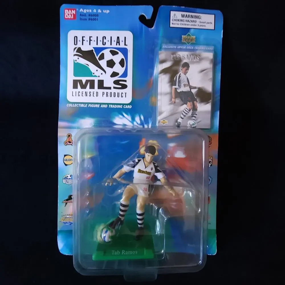 Vintage Bandai 1996 TAB RAMOS MLS Soccer Action Figure Card NY NJ Metrostars NEW